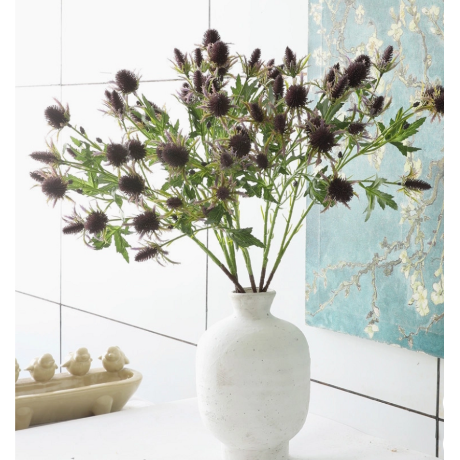 26" Sea Holly Deep Plum 10 Flowers