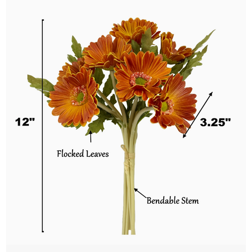  Angel Isabella Colorful Real Touch Daisy Sunset 7 Stems 