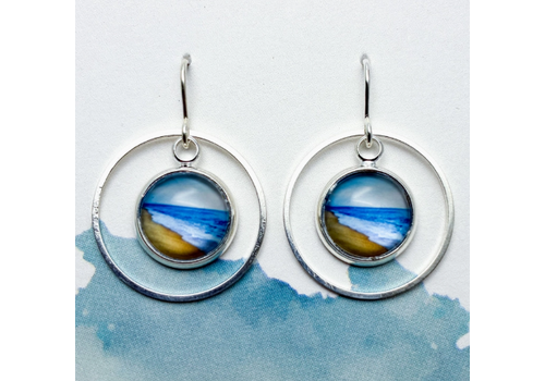  Nancy Reid Carr Coastal Orbit Drop Earrings Sterling Silver Serene Beach 