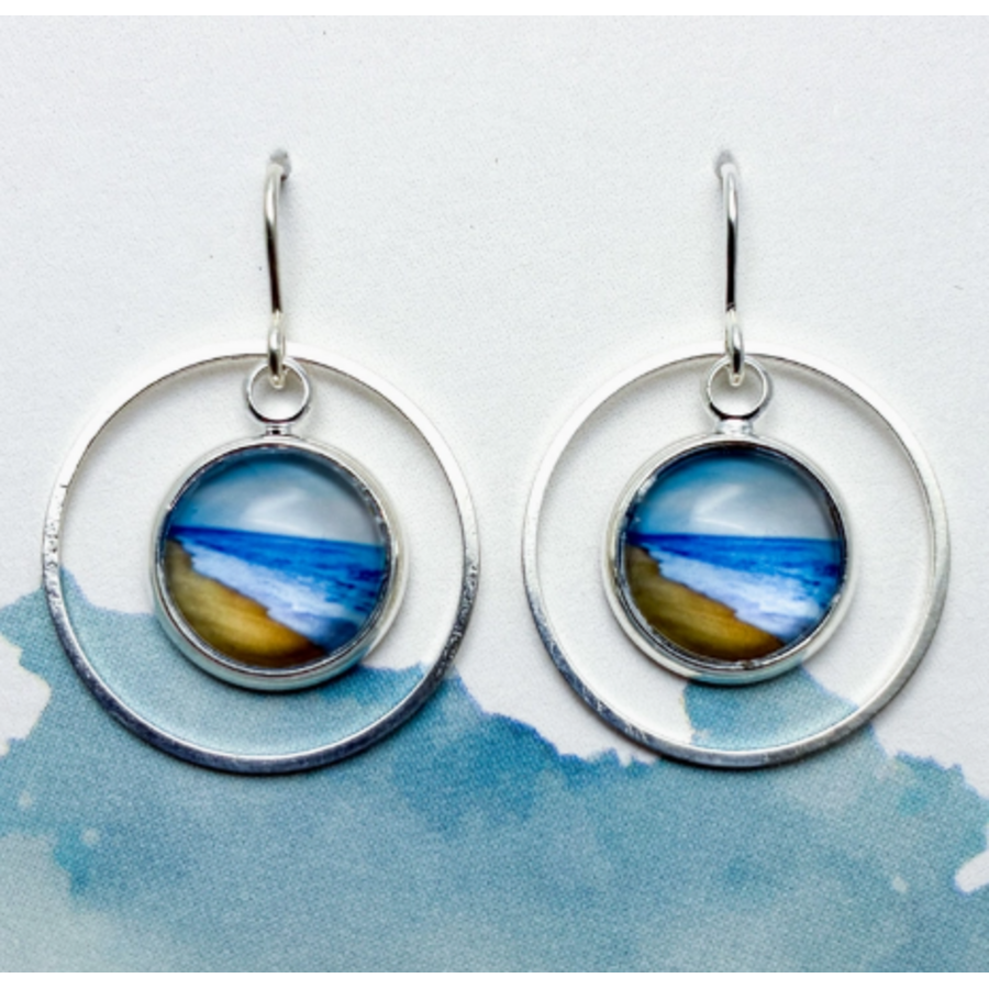 Coastal Orbit Drop Earrings Sterling Silver Serene Beach
