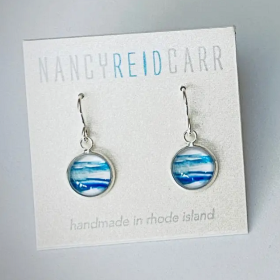 Watercolor Drop Earrings Blue Breeze