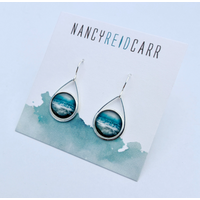 Aqua Sea Teardrop Earrings