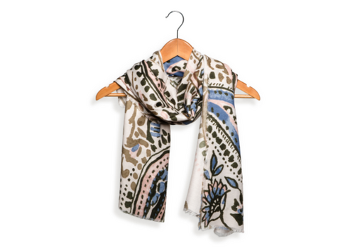  Joy Accessories Neutral Abstract Paisley Scarf 