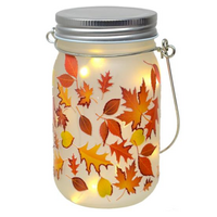 Fall Leaves LED Mason Jar
