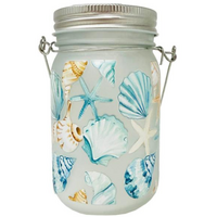 Blue Shells LED Mason Jar