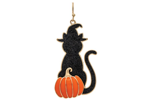  Rain Jewelry Collection Witch Cat Silhouette Pumpkin Earrings 