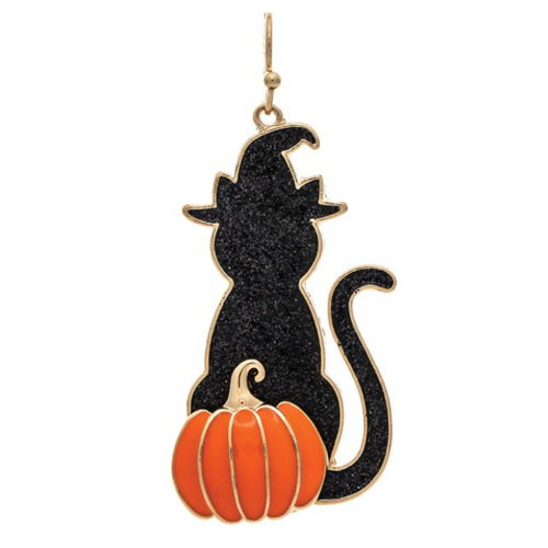  Rain Jewelry Collection Witch Cat Silhouette Pumpkin Earrings 