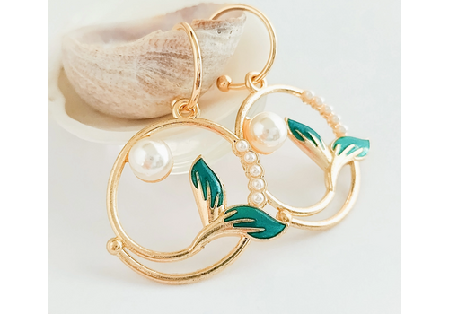  Piccadilly Pendants Gold Mermaid Earrings 