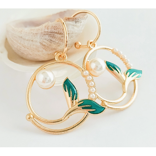  Piccadilly Pendants Gold Mermaid Earrings 