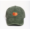 David and Young Pumpkin Embroidery Fall Baseball Cap Olive