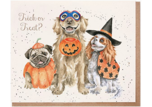  Wrendale Designs Trick or Treat 3 Dogs Card 