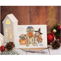 Trick or Treat 3 Dogs Card