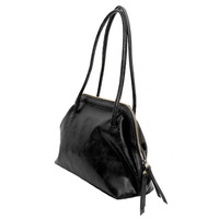 Vegan Leather Doctor Shoulder Bag Black