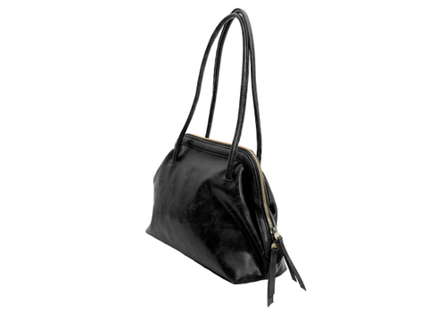  Joy Accessories Vegan Leather Doctor Shoulder Bag Black 