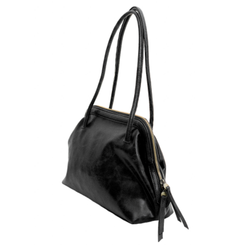  Joy Accessories Vegan Leather Doctor Shoulder Bag Black 
