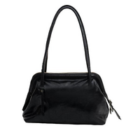 Vegan Leather Doctor Shoulder Bag Black