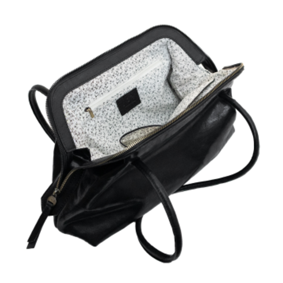 Vegan Leather Doctor Shoulder Bag Black