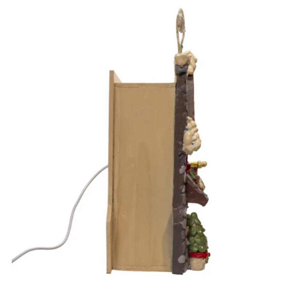 11.5" Light Up Snow Town Santa Kringle Cottage Table Piece