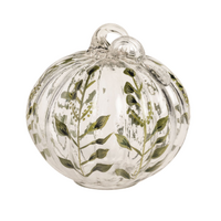Painted Glass Pumpkin Sitter