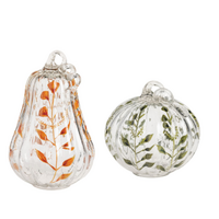 Painted Glass Pumpkin Sitter