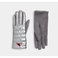 Embroidered Cardinal Puffer Touchscreen Gloves