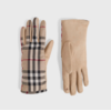 COCO + CARMEN Brilliant Plaid Touchscreen Gloves Camel