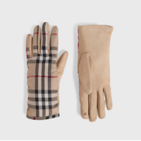 Brilliant Plaid Touchscreen Gloves Camel