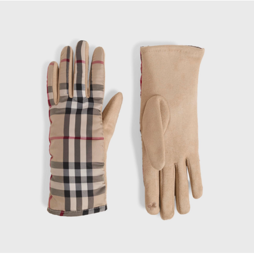  COCO + CARMEN Brilliant Plaid Touchscreen Gloves Camel 