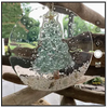 Sea Dreams Coastal Art Coastal Christmas Ornament Aqua Tree with Shells and Beach