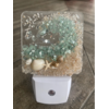 Sea Dreams Coastal Art Coastal Night Light- Aqua Glass Wave