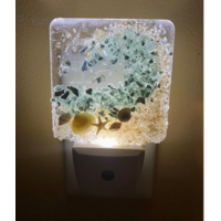 Coastal Night Light- Aqua Glass Wave