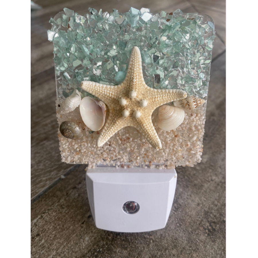 Coastal Night Light Starfish with Seashells