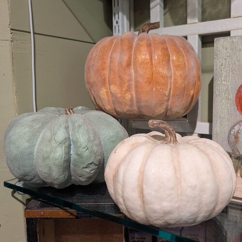  Flocked Pumpkin Decor 