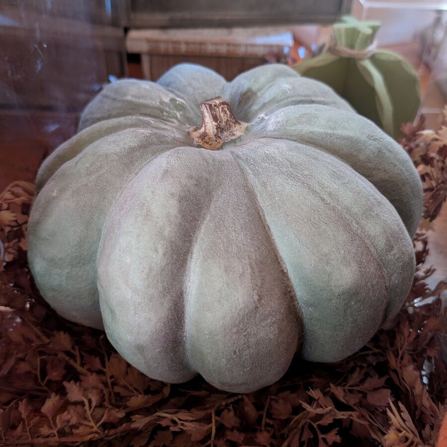 Flocked Pumpkin Decor