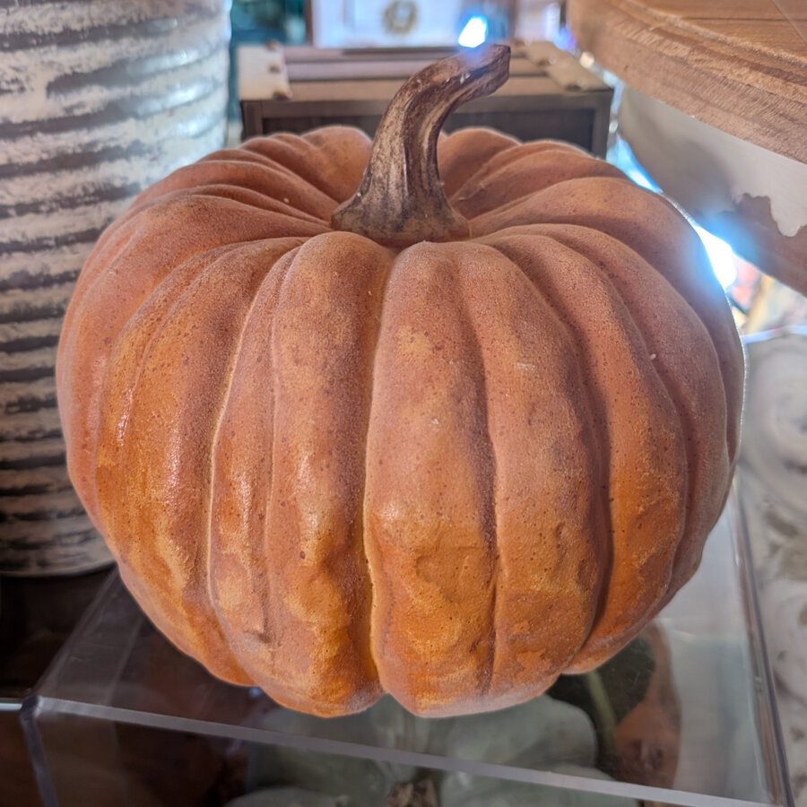 Flocked Pumpkin Decor