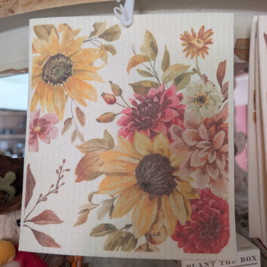 Fall Floral Reusable Dish Cloth