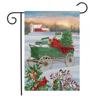 Winter Wagon Garden Flag