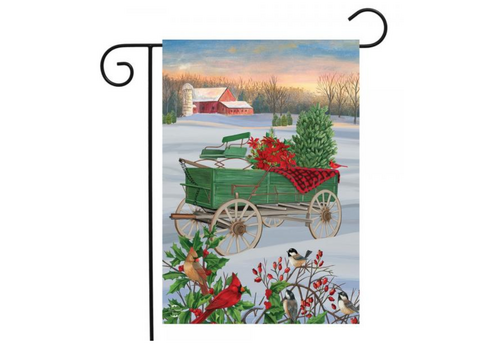  Winter Wagon Garden Flag 