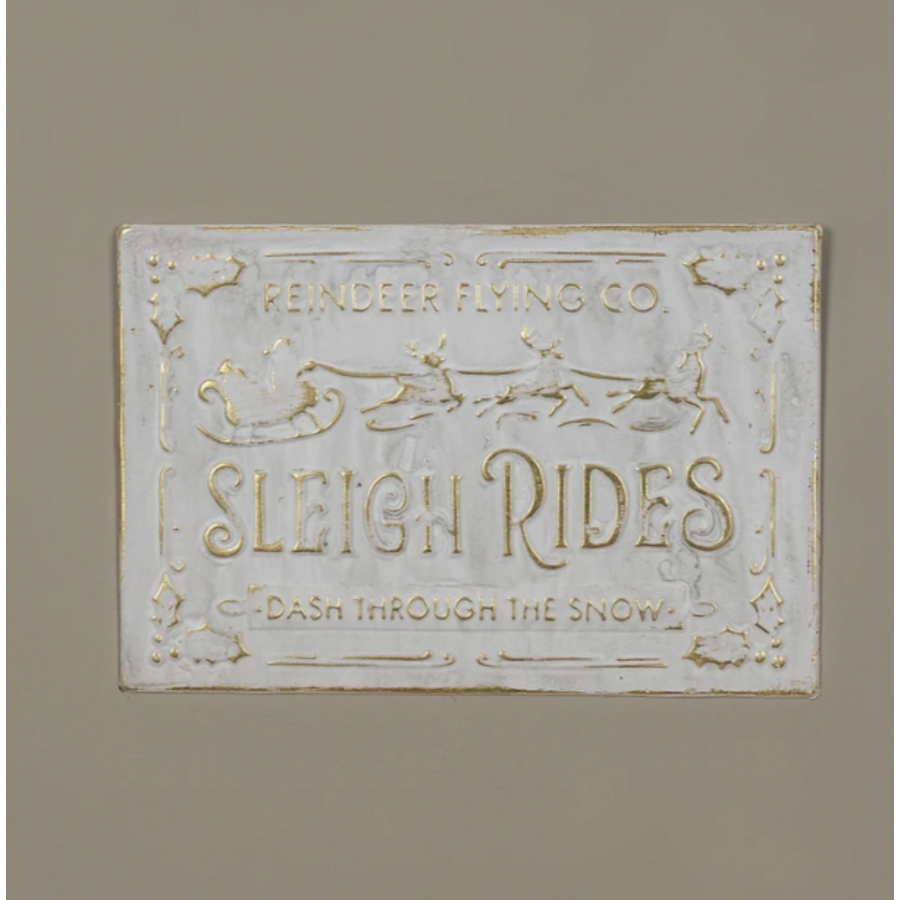 Gold & White Sleighrides Sign