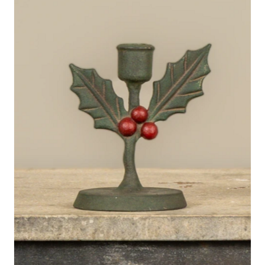 Holly Taper Candle Holder