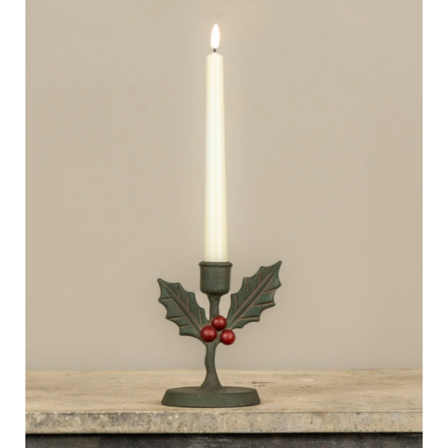 Holly Taper Candle Holder