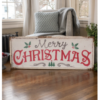 48" Merry Christmas Sign with Holly
