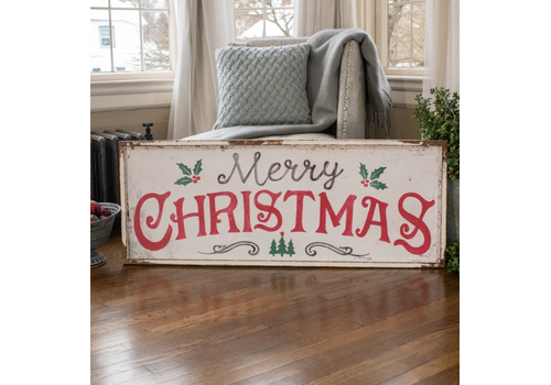  Ragon House 48" Merry Christmas Sign with Holly 