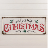 48" Merry Christmas Sign with Holly
