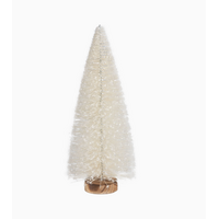 Off White Snow Glittered Bottle Brush Tree