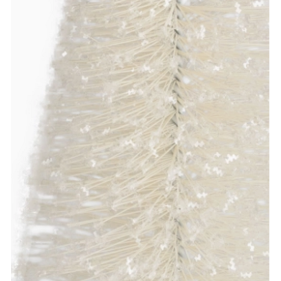 Off White Snow Glittered Bottle Brush Tree