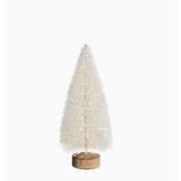 Off White Snow Glittered Bottle Brush Tree