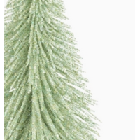 Pale Green Glittered Bottle Brush Tree