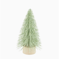 Pale Green Glittered Bottle Brush Tree