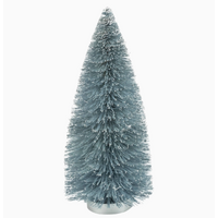 Pale Blue Lightly Glittered Bottle Brush Tree